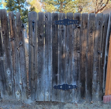 cedar picket fence gate before repair