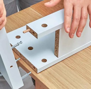 furniture piece requiring assembly from a kit