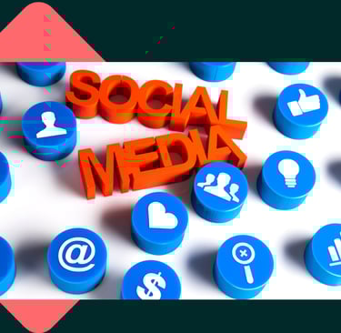 A business professional using social media platforms on a laptop to create a digital marketing