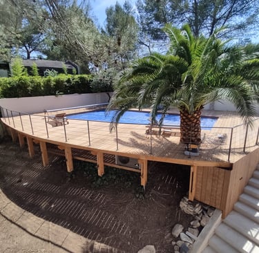 agrandissement terrasse bois en bois exotique