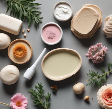 Close-up of hands gently holding fresh green herbs, showcasing natural ingredients for selfcare.
