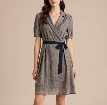 Chic boutique dress displayed on a mannequin with soft lighting highlighting fabric details