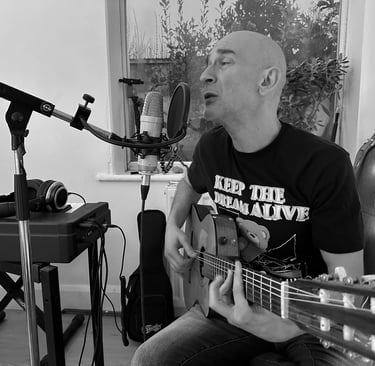 "Acoustic guitar recording session for Night Night Lullabies boutique album."