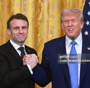 Macron-Trump Meeting Source- Getty images credits : Roberto Schmidt