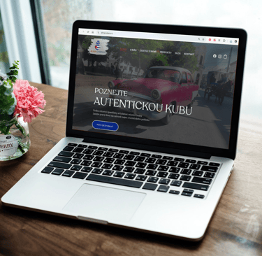 web vytvořený pro turismus na Kubě