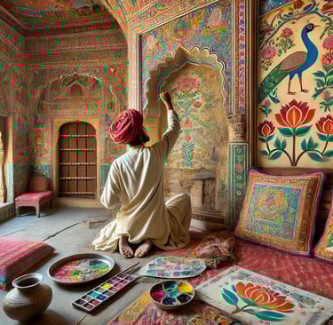 a man in a turban sitting on a couch wall art