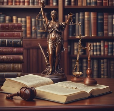 Two hands are visible, one holding a pen and another holding a document, suggesting a situation involving document review or signing. The scene appears to be set on a desk with a table lamp illuminating the area.