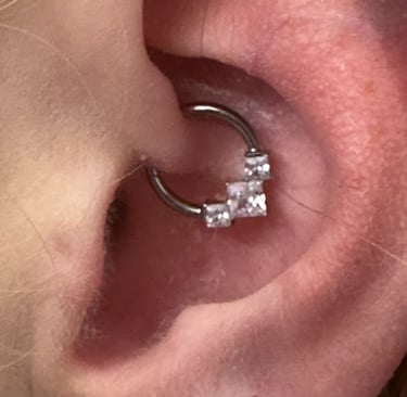 Hypoallergenic titanium daith piercing jewellery Montrose & Stonehaven