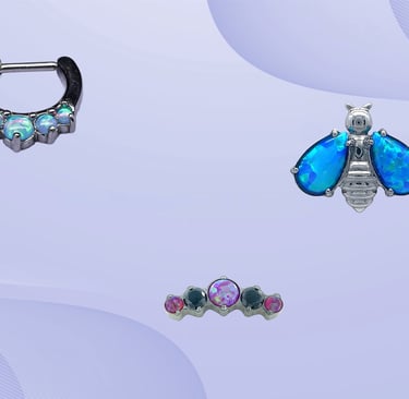 Licensed piercer changing jewellery with sterile tools