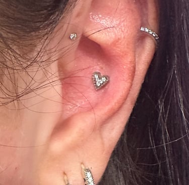 Stylish conch piercing jewellery fitted by Jooles