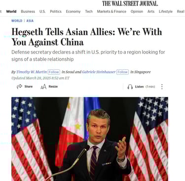 Hegseth Allies with China