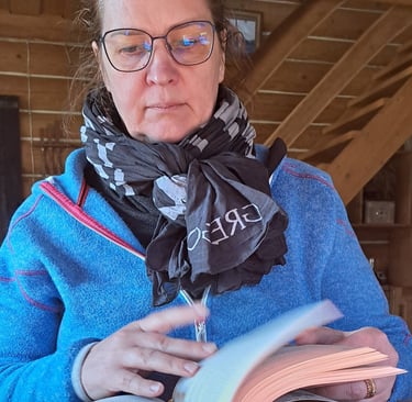 woman reading a book