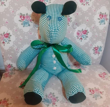 Green check Teddy Bear