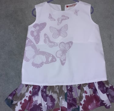 Lilac butterfly design dress