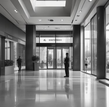 Two construction workers are involved in infrastructure development beside a body of water. One worker is positioned on the edge of the embankment, wearing a helmet and an orange safety vest, preparing machinery. The other worker is on a floating platform, guiding or holding a large metal sheet beside tall reeds. Graffiti decorates the brick wall in the background, adding an urban element to the environment.