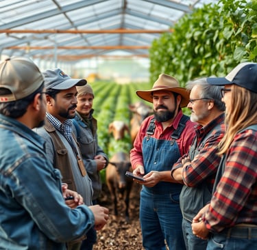 Invernadero con productores