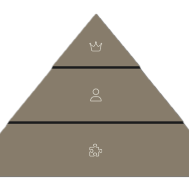 a pyramid with a pyramid shaped pyramid with people on it