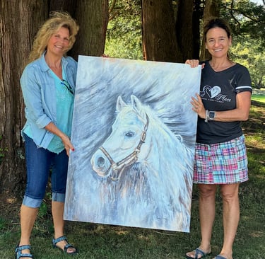 Horse portrait sanctuary fundraiser - white horse painting