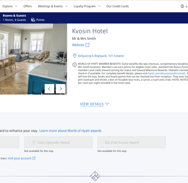 potential hyatt hotel to book on points in Iceland