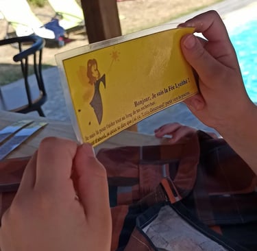 Chasse aux trésors avec la fée  Lycitée au gîte Bricabroc près du Lude