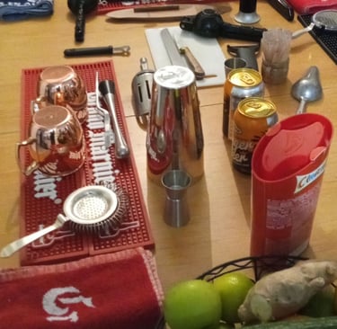 Chacun son poste de travail pour apprendre à faire son cocktail