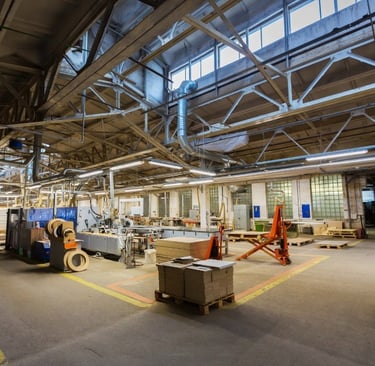 a large cabinet shop that can be used to produce custom closets or pantries