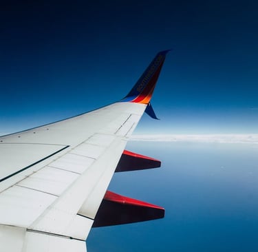a view of a wing wing wing of a plane