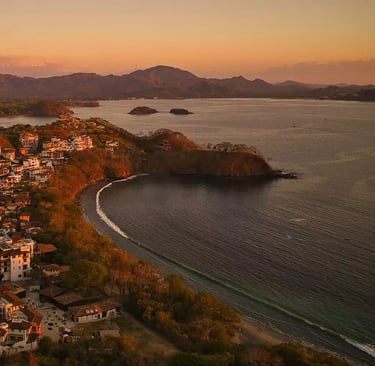header town at sunset