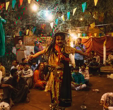 a man in a costume with a costume on