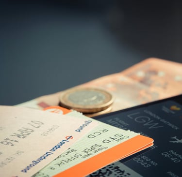 a cell phone with a ticket and a ticket