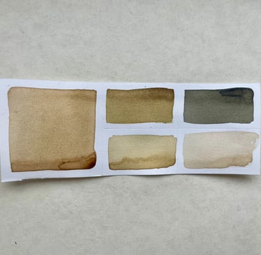 coffe ink modified with alum, citric acid, soda ash,a nd iron