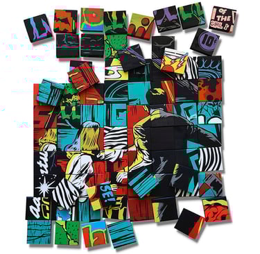 WOODY'S ACRYLIQUE SUR BOIS 110X90 cm