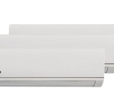 a group of three air conditioners with a white background