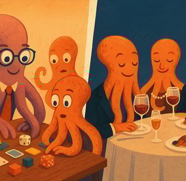 a man in a suit and tie is playing cards with a card game