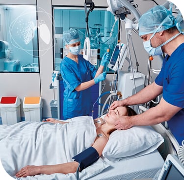 a nurse and a nurse in a hospital room
