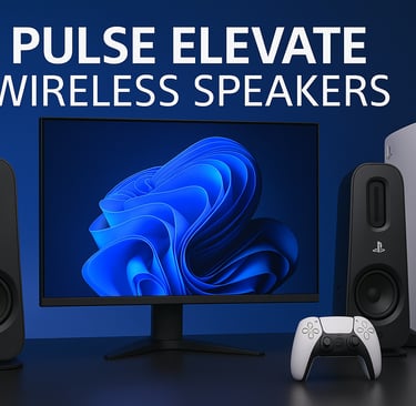 a monitor screen with a monitor and speakers