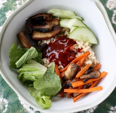 bi bim bap before fried egg