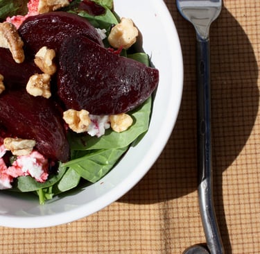Balsamic Beet and spinach salad