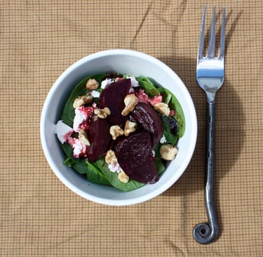Balsamic Beet and spinach salad