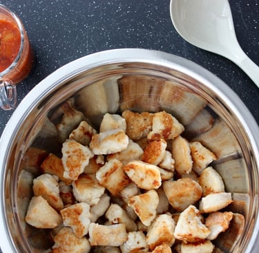 chunks of chicken fried