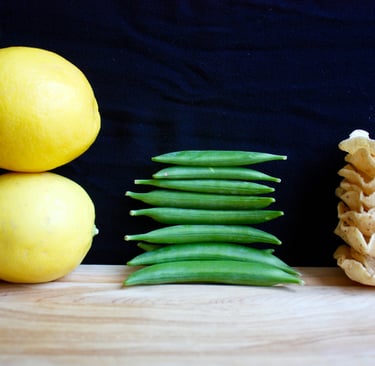 lemons, snaps peas, tortilla cups