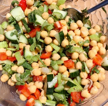 ingredients for Asian chickpea salad