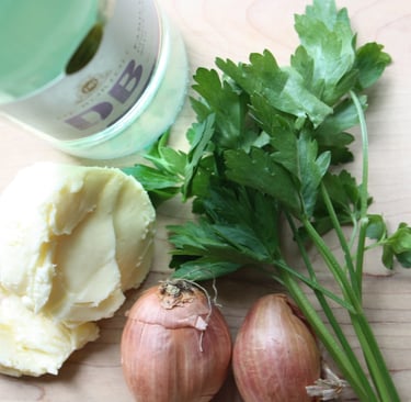 ingredients for shallot parsley butter