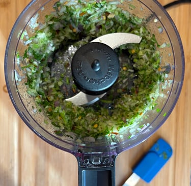 chopped ingredients for flavour base