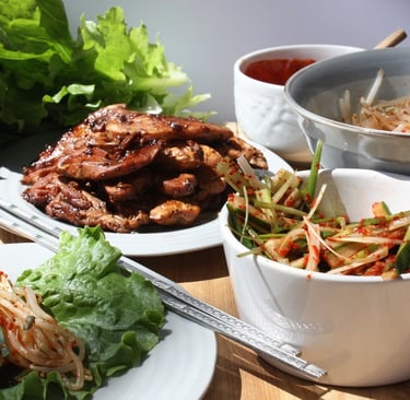 Korean lettuce wrap spread