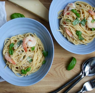 lemon spaghetti with shrimp