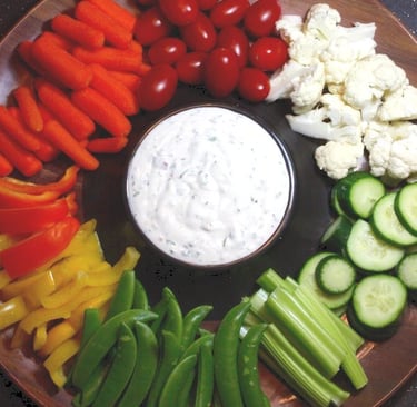 magic dip and a vegetable tray