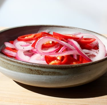 pickled onions and chillies