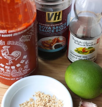 ingredients for soba noodle dish