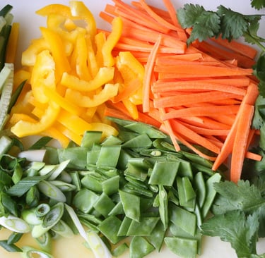 ingredients for potluck soba salad